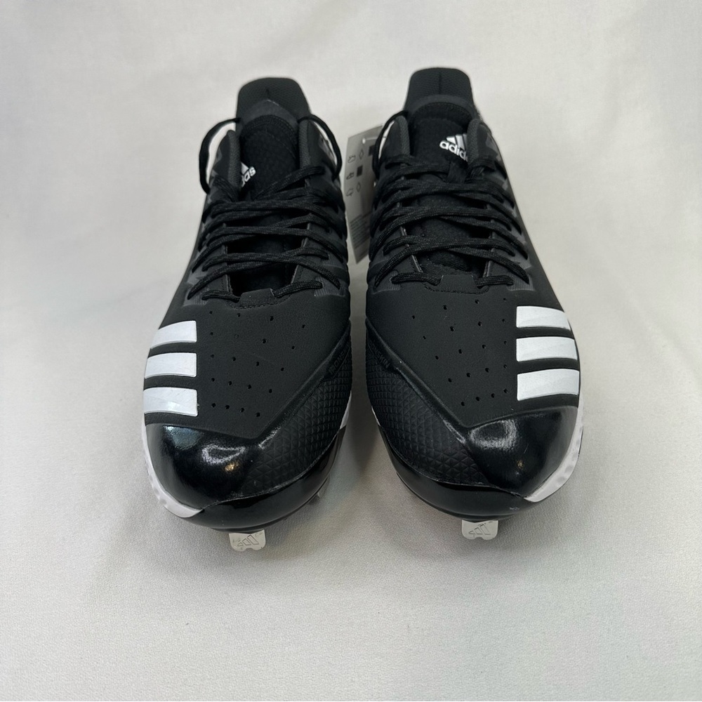 Adidas Men's Icon Bounce Baseball Cleats Black White 13 - Picture 2 of 9
